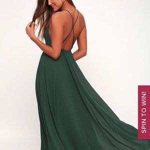 Mythical Kind of Love Dark Green Maxi Dress